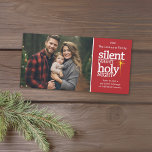 Tyst natt, Heliga Nattens kristna foto Julkort<br><div class="desc">En modern design för populära religiösa sång-texter. PHOTO TIP: Om fotot inte passar korrekt klickar du på knappen Anpassa detta och kan flytta fotot.</div>
