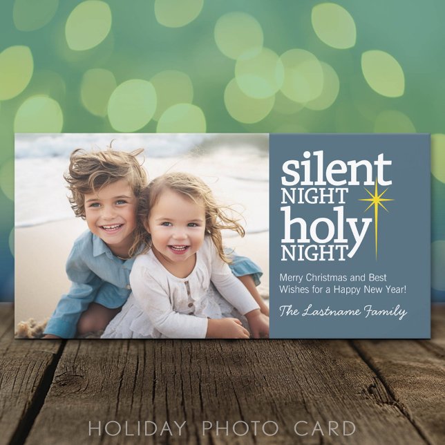 Tyst natt, Heliga Nattkristen jul Julkort (Classic Holiday Photo Card)