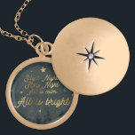 Tyst natt, Heliga Nattrund Necklace Berlockhalsband<br><div class="desc">Stor Silver-planerad rund Necklace</div>