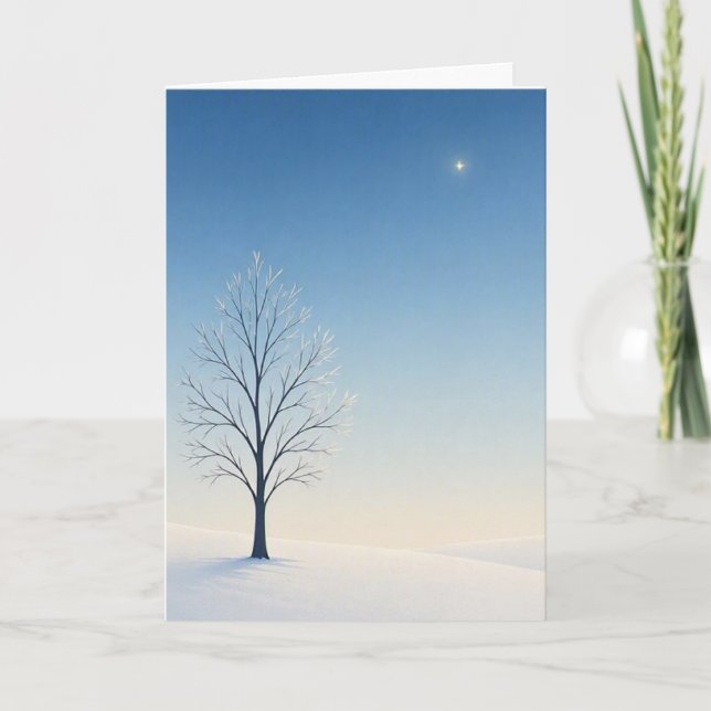 Tyst Natt Horisont • Minimalistisk Julkort Kort (Framsida)