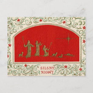 Tyst natt jul vintage vykort