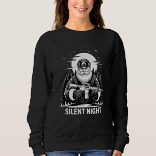 Tyst natt jultomte jul militär veteran t shirt