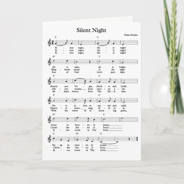 Tyst Natt Lakan Music Helgkort (Framsida)