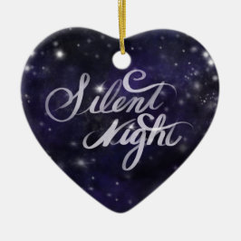 Tyst natt - romantiskt Helgdag-scen Julgransprydnad Keramik