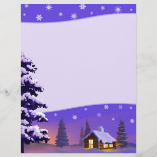 Tyst natt Snowy Village Julbletter