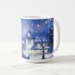 Tyst natt. Snowy Village julgåva Kaffemugg