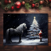 Tyst natt - Vackra hästar och jultomten