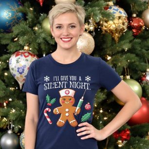 Tyst nattens konstiga julklapp CRNA Gingerbröd T Shirt