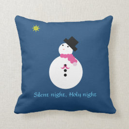 Tyst nattetid Heliga Natten Snögubbe Pillow Kudde