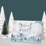 Tyst nattfärgsskogen Misty Gräs Helgkort<br><div class="desc">Vattenfärgkort med Helgdag med mistskog och sprit från gräs. Tyst natt är skriven med handskript och illustrerad typografi. Mallen är utformad för att du ska kunna anpassa jul-hälsning och lägga till din signering och namn. Lämna tomt alla avsnitt som du föredrar att skicka vid ankomsten.</div>