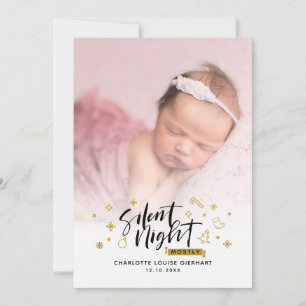Tyst nattjulsfoto Helgdagar Baby Birth Photo Meddelande