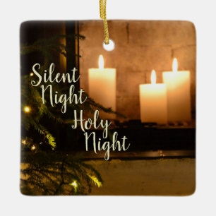 "Tyst nattnatt Heliga natt" Beloved jul Sång Julgransprydnad Keramik