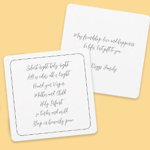 Tyst nattskript i Sång, skript jul Julkort