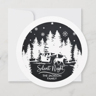 Tyst nattslätt gräs silhouettes snöflingor