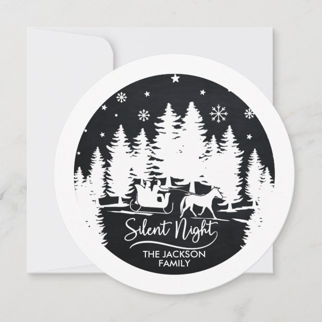 Tyst nattslätt gräs silhouettes snöflingor (Framsida)