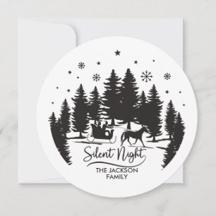 Tyst nattslätt gräs silhouettes snöflingor