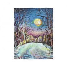 Tyst nattvinter, full måne i Sverige