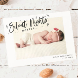 Tyst niger, mest Baby Foto Helgdag Birth Meddelande
