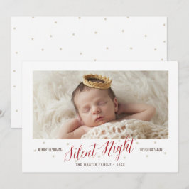 Tyst Night Baby Första jul-Helgdag Julkort