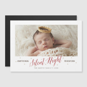 Tyst Night Baby första julkort Magnetic Card