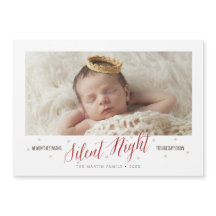 Tyst Night Baby första julkort Magnetic Card