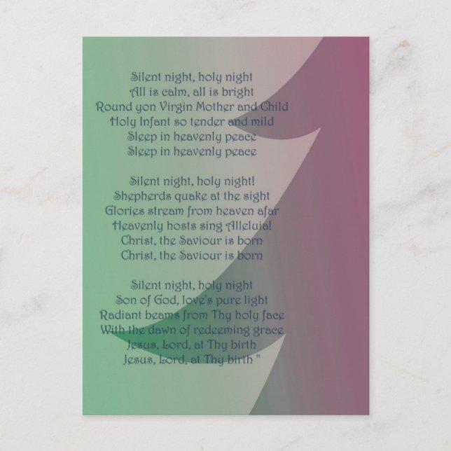 Tyst Night Träd Vykort (Framsida)