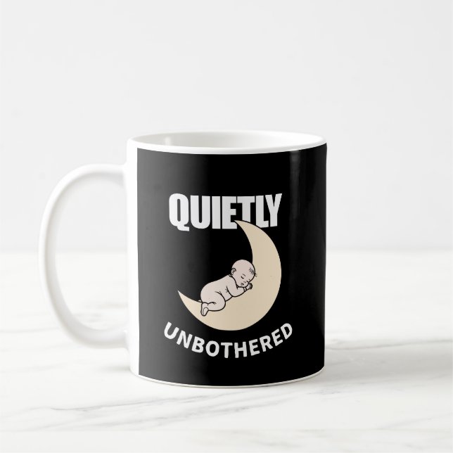 Tyst oberörd minimalistisk citat-mugg – lugn natt  kaffemugg (Vänster)