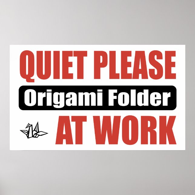 Tyst Origami-mapp på jobbet Poster (Framsidan)