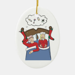 Tyst på nätterna blondin för gravidjulprydnad julgransprydnad keramik