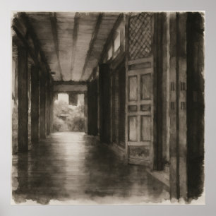 Tyst Passage – Tuschteckning Poster