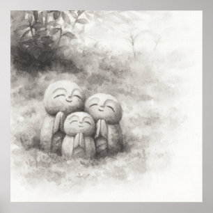 Tyst Passage — Wabi-Sabi-Harmoni i Tuschteckning Poster