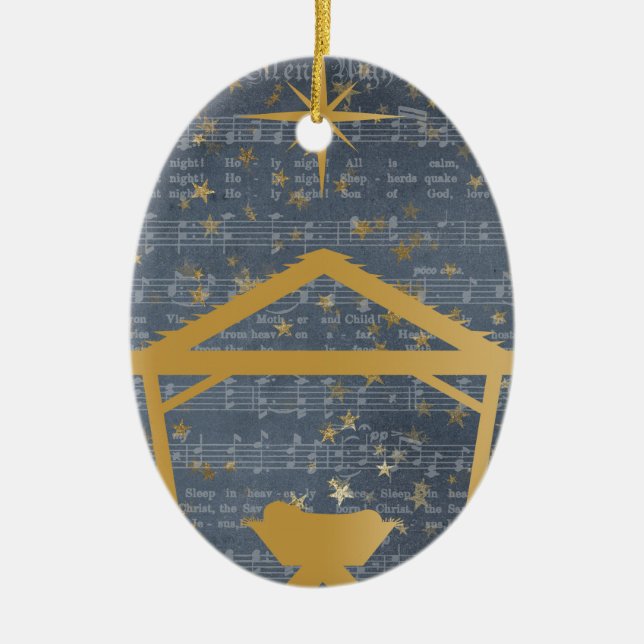 Tyst personlig för nattbabyJesus jul Julgransprydnad Keramik (Framsidan)