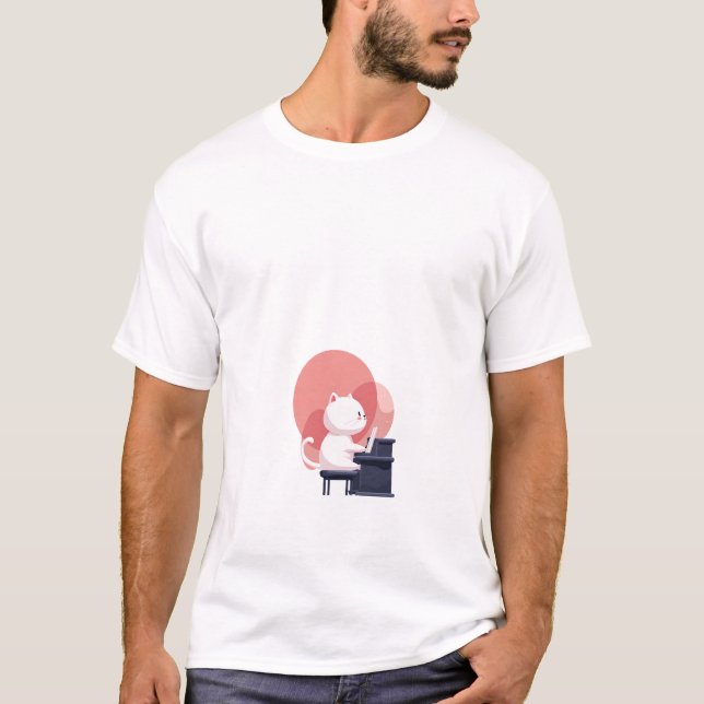 Tyst pianokatt t shirt (Framsida)