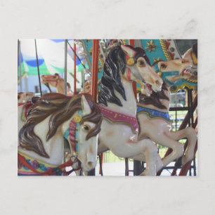 Tyst prancers Carousel Horse Photo Postcard Vykort