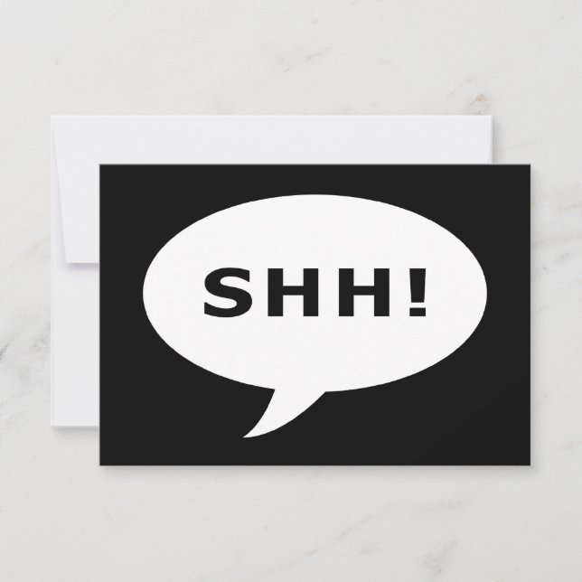 Tyst! pratbubbla inbjudningar (Framsida)