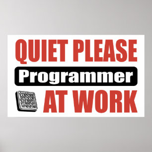 Tyst programmerare på jobbet poster