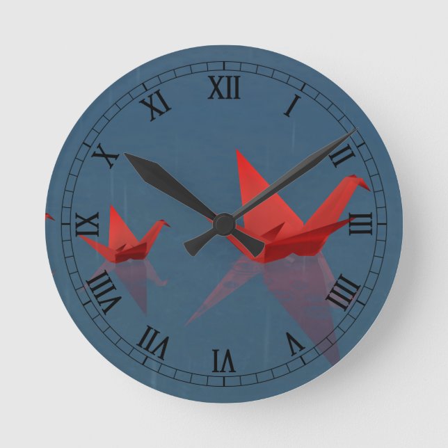 Tyst Rainy Day Clock Rund Klocka (Framsida)