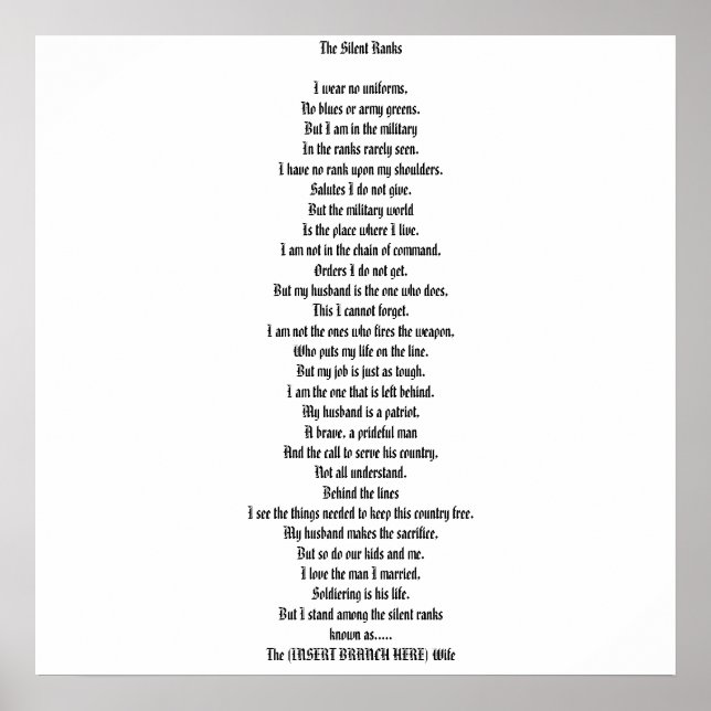 Tyst rang poster (Framsidan)