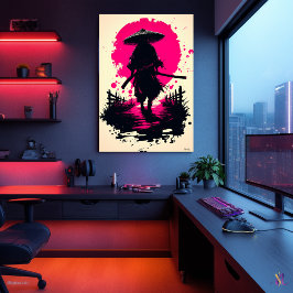 Tyst Ronin under Blood Måne Poster