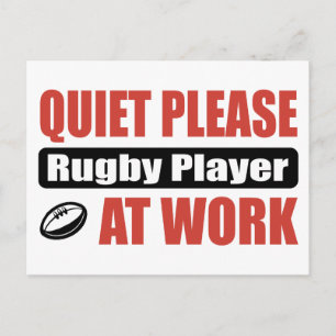 Tyst, Rugby Player på jobbet Vykort