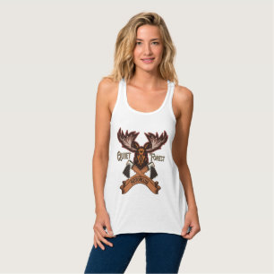 Tyst skogMotorklubb, enkel och coola Linne Med Racerback