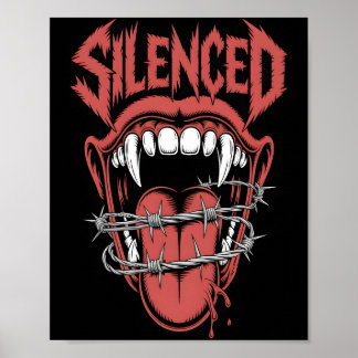 Tyst Skrik Mun Illustration Poster
