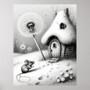 Tyst Snö Stugunderverk Poster