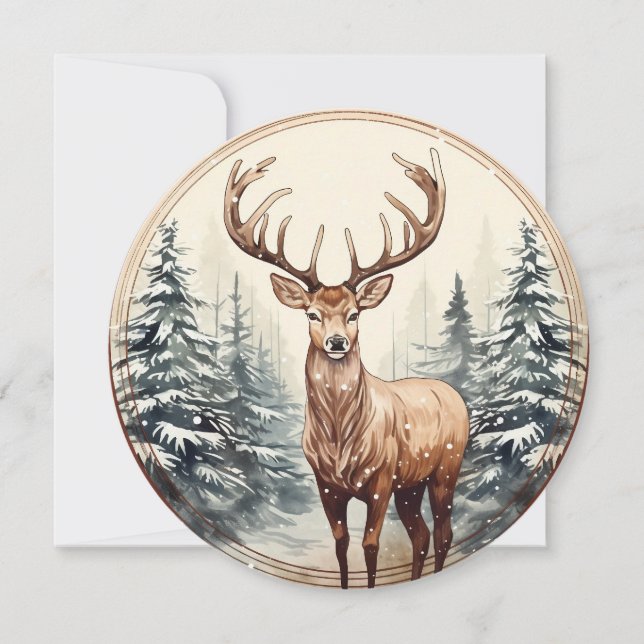 Tyst snöfall - en jultomte för skogarna julkort (Framsida)