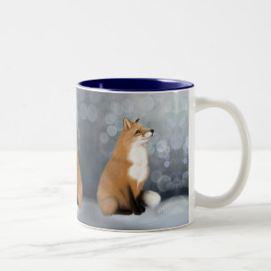 Tyst snöfall Fox Två-Tonad Mugg