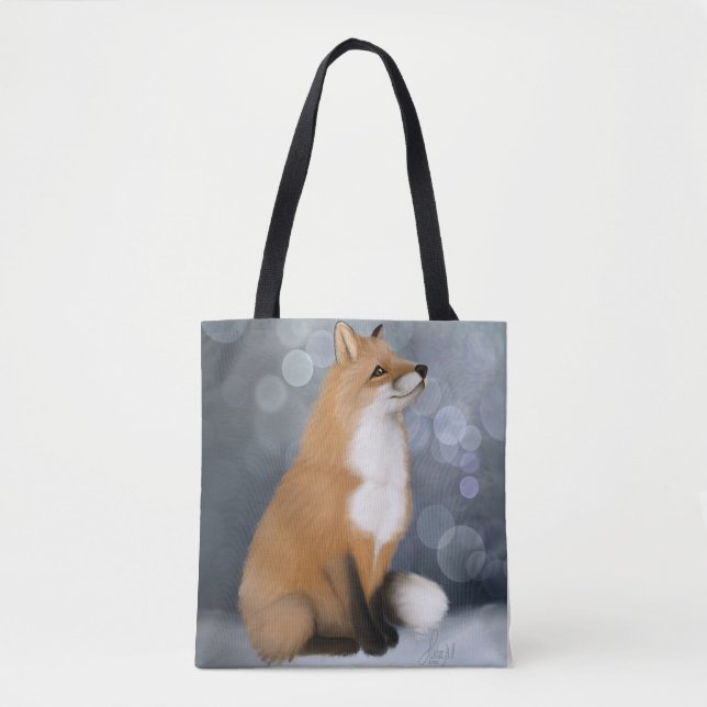 Tyst snöfall Fox Tygkasse (Framsida)