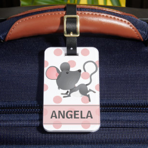 Tyst som Personlig för Mouse Cute Polka dots Bagagebricka
