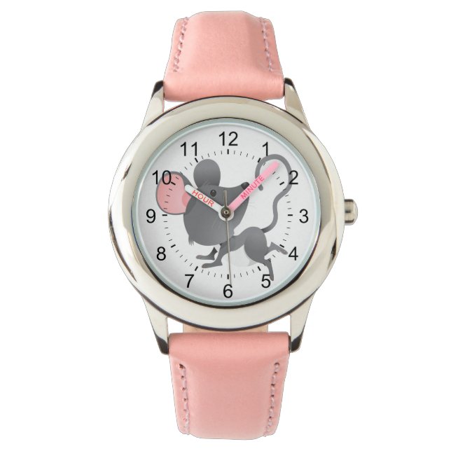 Tyst som Tecknad för musklippning Armbandsur (Framsida)