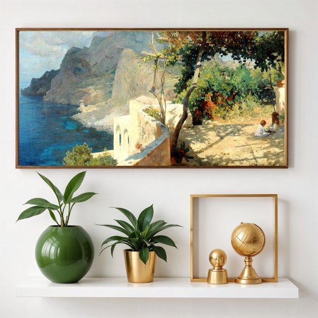 Tyst sommareftermiddag i Capri, Brioschi Othmar Poster (Skapare uppladdad)