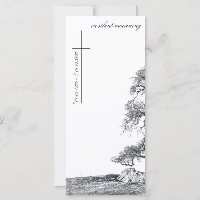 Tyst sorg - träd på ängsmark (Framsida)